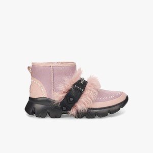 Ugg Fluff Punk Ankle Women Fashion Boots Pink (5931URVCN)